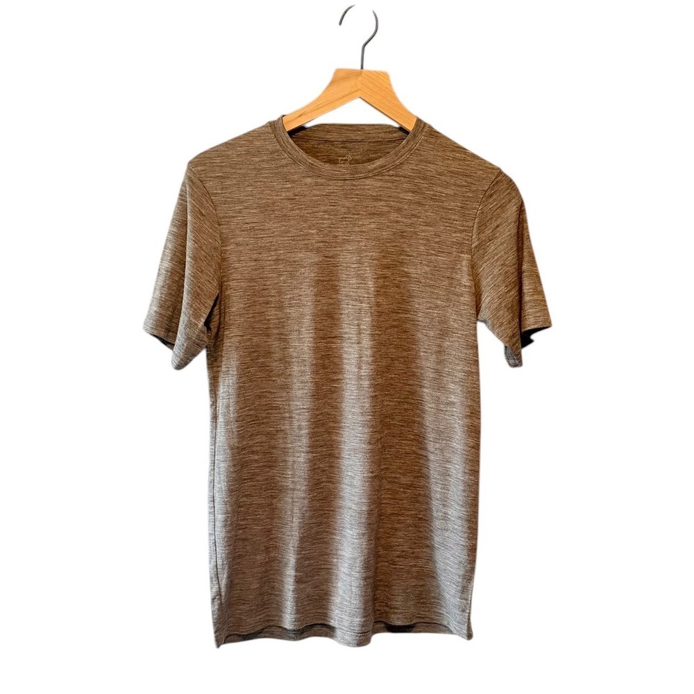 Woolx Merino Wool Blend T-Shirt Mens Small Gray Crew Neck Short Sleeve